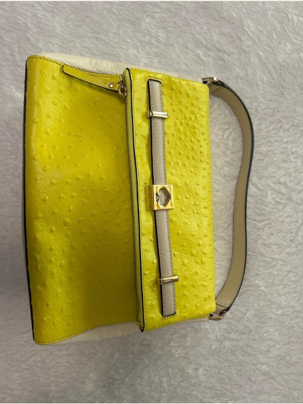 kate spade Yellow and Cream Shoulder Bag with Gold Hardware